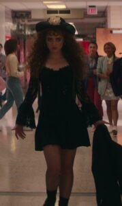 Lisa Frankenstein Kathryn Newton Black Lace Dress