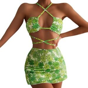 Palm Royale Kaia Gerber green Swimsuit